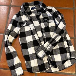 George Black and White Checkered Button Down Shirt